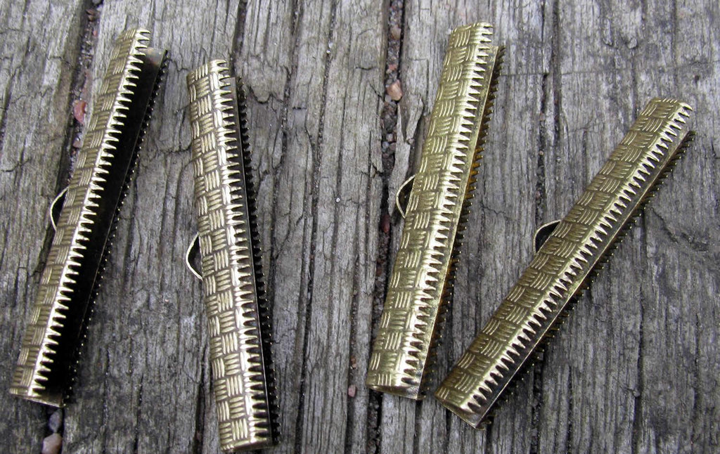 Ändfäste platta band Bronsfärgad - Bredare modell, 38 mm, 4-pack Grekisk Metall