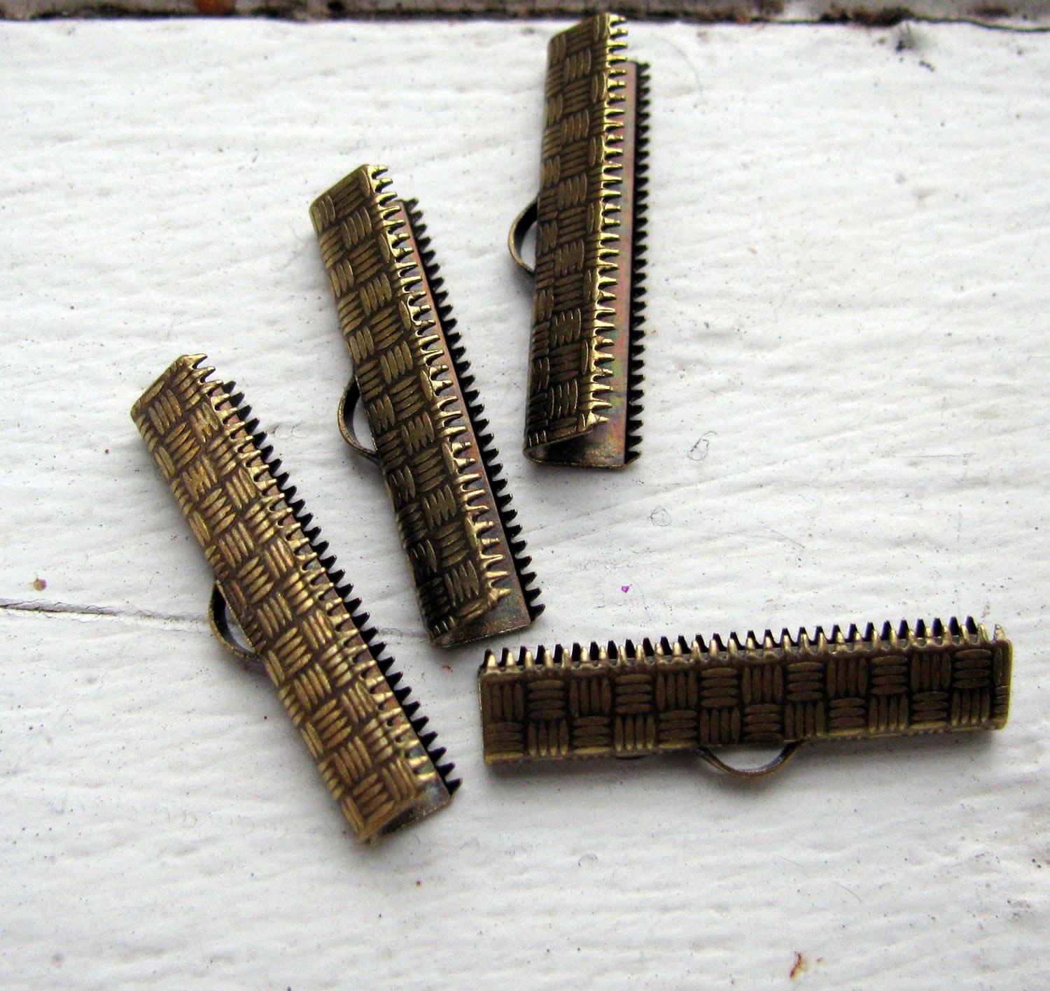 Ändfäste platta band Bronsfärgad - Bredare modell, 25 mm, 4-pack Grekisk Metall