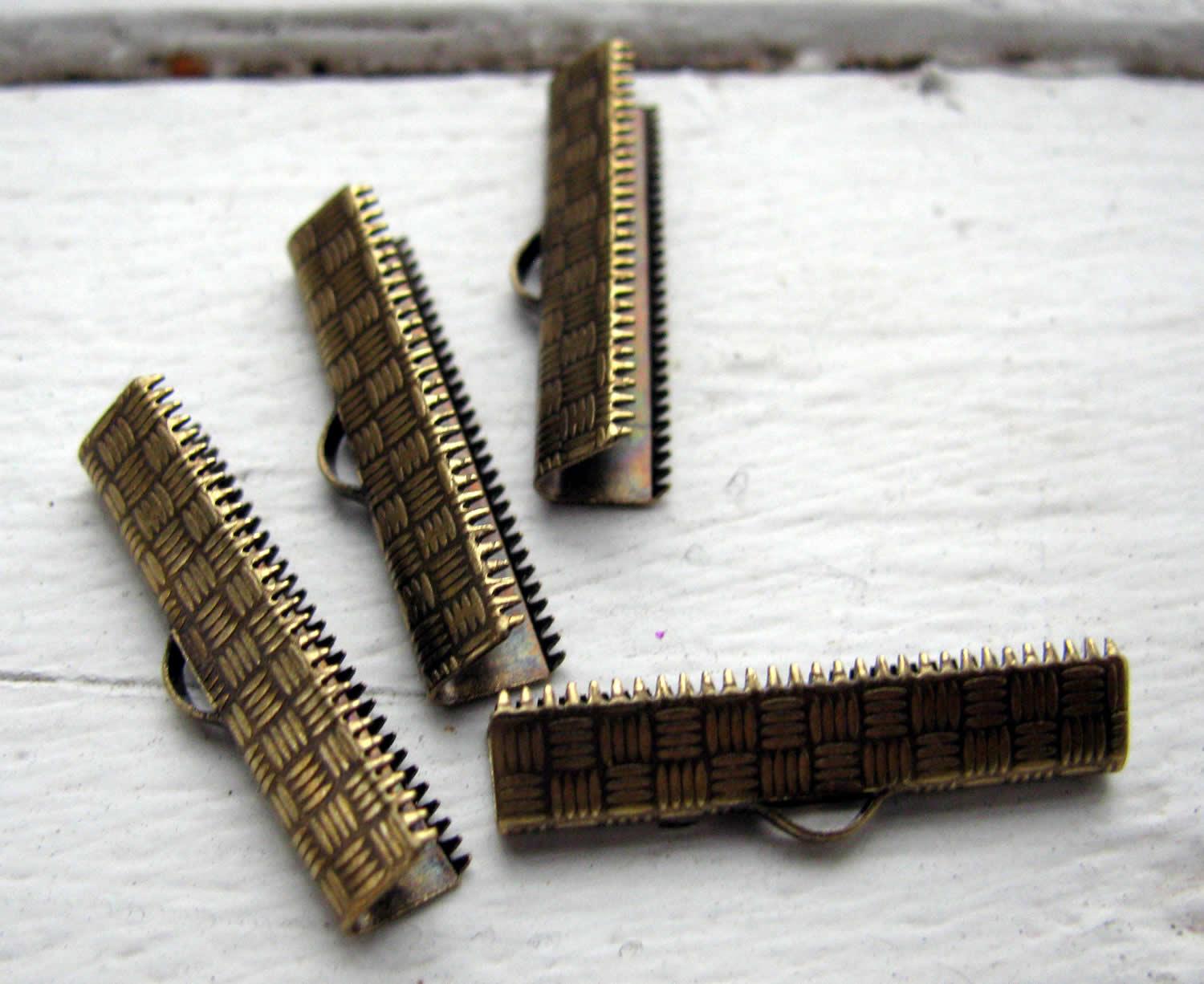 Ändfäste platta band Bronsfärgad - Bredare modell, 25 mm, 4-pack Grekisk Metall