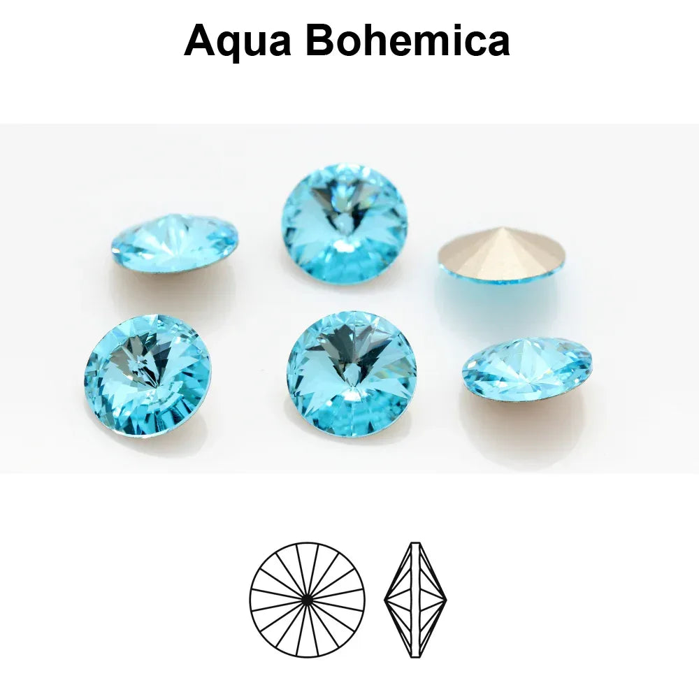 Preciosa Rivoli Maxima - Aqua Bohemica 12mm, 1 styck Preciosa