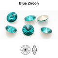 Preciosa Rivoli Maxima - Blue Zircon 12mm, 1 styck Preciosa