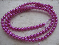 Tjeckiska Vaxade Glaspärlor - Hot Pink 4mm, 1 sträng Hilmas Pyssel