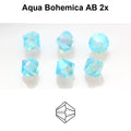 Tjeckiska Bicone - Aqua Bohemica 2x AB, 4 mm, 30-pack