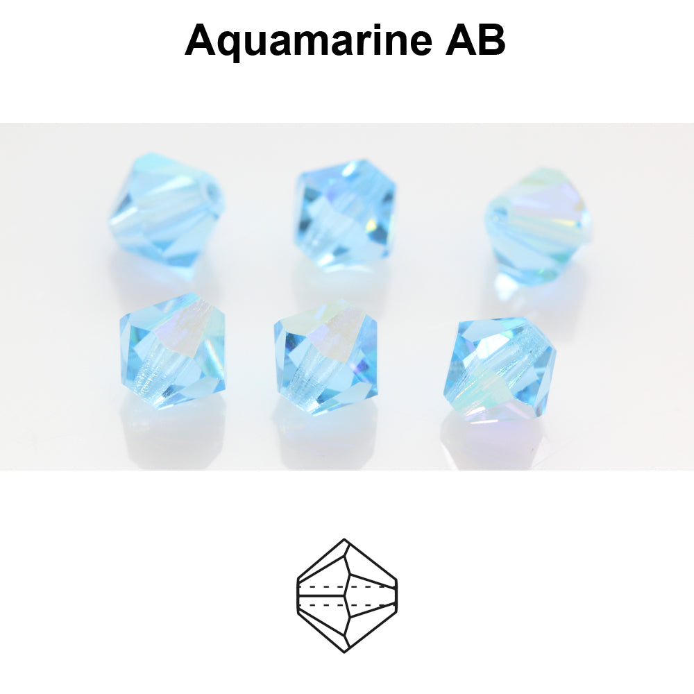 Czech MC Bicone - Aqua AB 4 mm, 30-pack