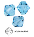 Tjeckiska MC Bicone - Aquamarine 4 mm, 30- pack