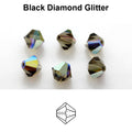 Tjeckiska MC Bicone - Black Diamond Glitter 3 mm 40-pack