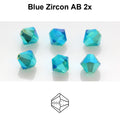 Tjeckiska Bicone - Blue Zircone 2x AB, 4 mm, 30-pack