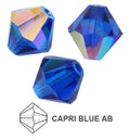 Tjeckiska MC Bicone - Capri Blue AB 3 mm, 40- pack