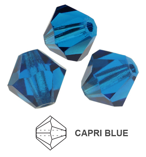 Tjeckiska MC Bicone - Capri Blue, 3 mm 40- pack