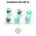 Tjeckiska MC Bicone - Caribbean Sea 2x AB 4 mm, 30- pack