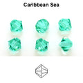 Tjeckiska MC Bicone - Caribbean Sea 4 mm, 30- pack