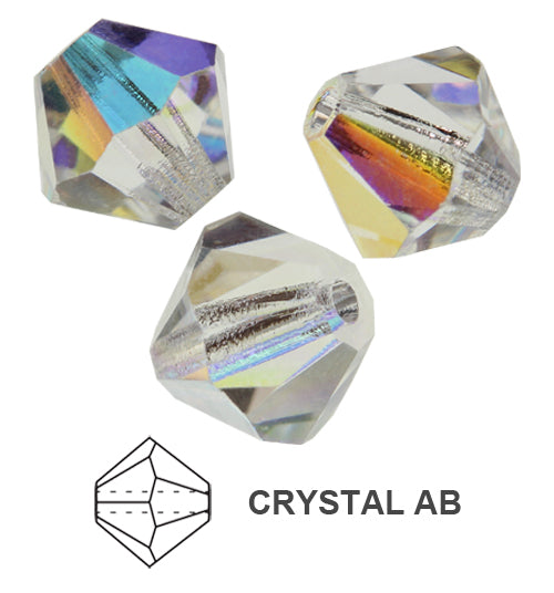 Tjeckiska MC Bicone - Crystal AB 3 mm, 40- pack