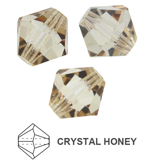 Tjeckiska MC Bicone - Crystal Honey 3 mm, 40- pack