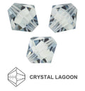 Tjeckiska MC Bicone - Crystal Lagoon 6 mm, 18- pack