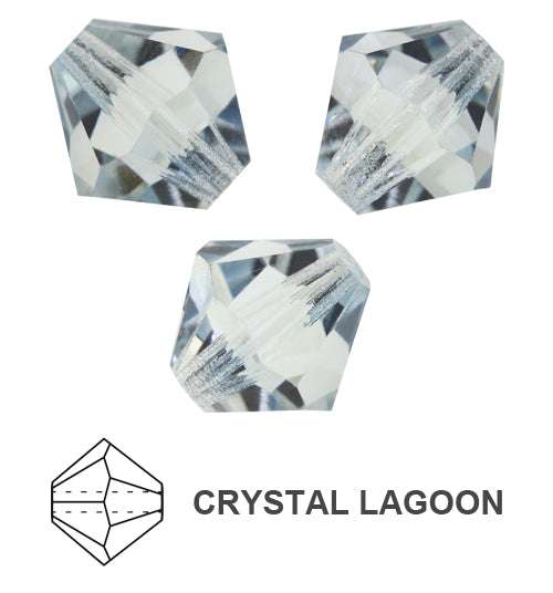 Czech MC Bicone - Crystal Lagoon 3 mm, 1 strand