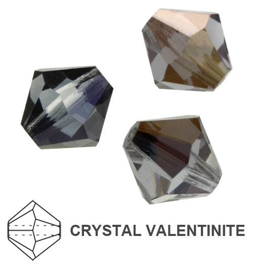 Tjeckiska MC Bicone - Crystal Valentinite 4 mm, 30- pack