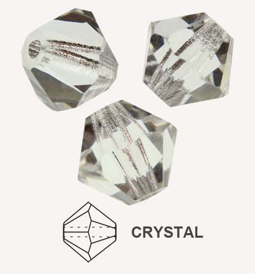 Czech MC Bicone - Crystal, 3 mm, 1 strand