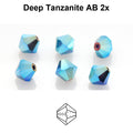 Czech Bicone - Deep Tanzanite 2x AB, 4 mm, 24-pack