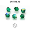 Tjeckiska MC Bicone - Emerald AB 6 mm, 18- pack Preciosa