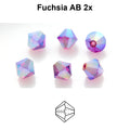 Czech Bicone - Fuchsia 2x AB, 4 mm, 30-pack