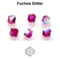 Tjeckiska MC Bicone - Fuchsia Glitter 4 mm, 30- pack Preciosa