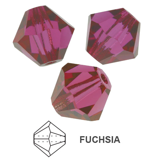 Tjeckiska MC Bicone - Fuchsia, 3 mm 40- pack