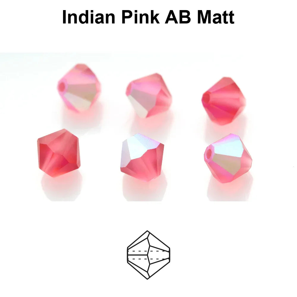 Tjeckiska MC Bicone - Indian Pink AB Matt 4mm 30-pack Preciosa