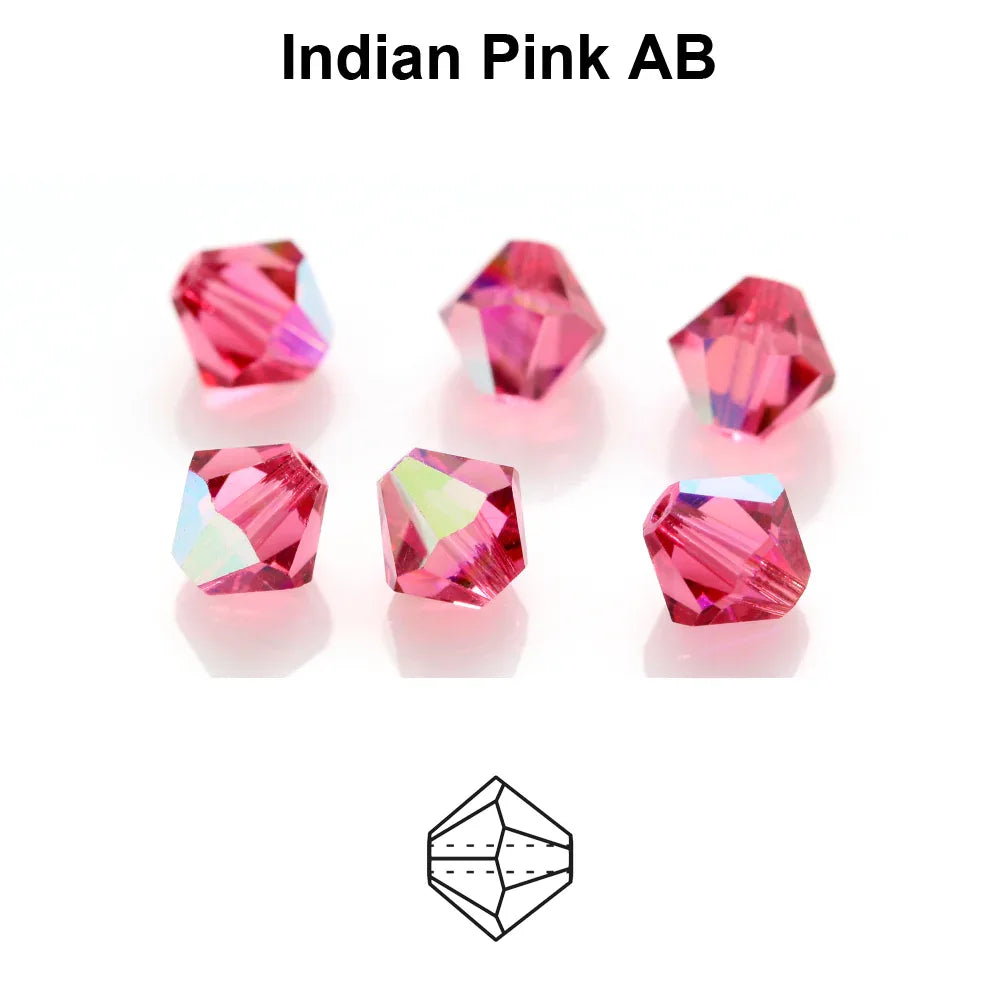 Tjeckiska MC Bicone - Indian Pink AB 4mm 30-pack Preciosa