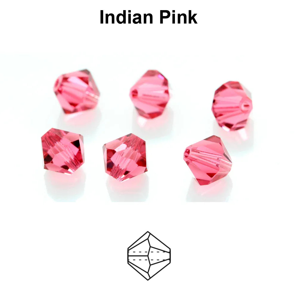 Tjeckiska MC Bicone - Indian Pink 4 mm, 30-pack Preciosa