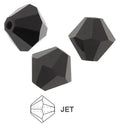 Tjeckiska MC Bicone - Jet 6 mm, 18-pack