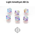 Czech Bicone - LT Amethyst 2x AB, 4 mm, 24-pack