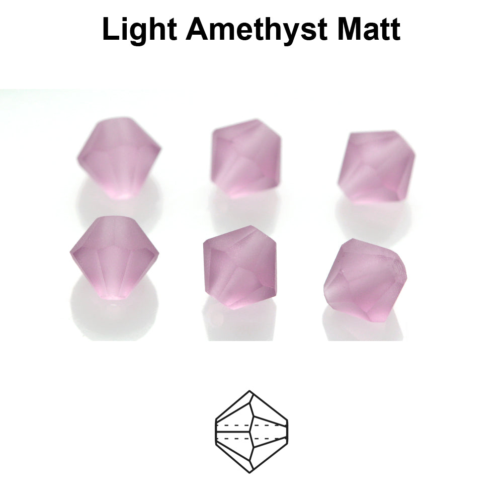 Tjeckiska MC Bicone - Light Amethyst Matt 3 mm 40-pack