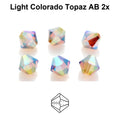 Czech Bicone - LT Colorado Topaz 2x AB, 4 mm, 24-pack