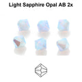 Czech Bicone - LT Sapphire Opal 4 mm, 24-pack