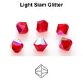 Tjeckiska MC Bicone - Light Siam Glitter 3 mm 40-pack