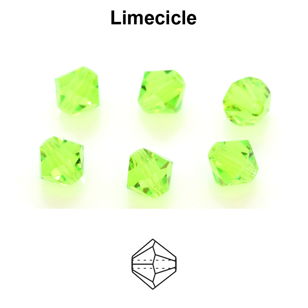 Tjeckiska MC Bicone - Limecicle 3 mm 40-pack