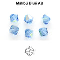 Tjeckiska MC Bicone - Malibu Blue AB 4 mm, 30- pack