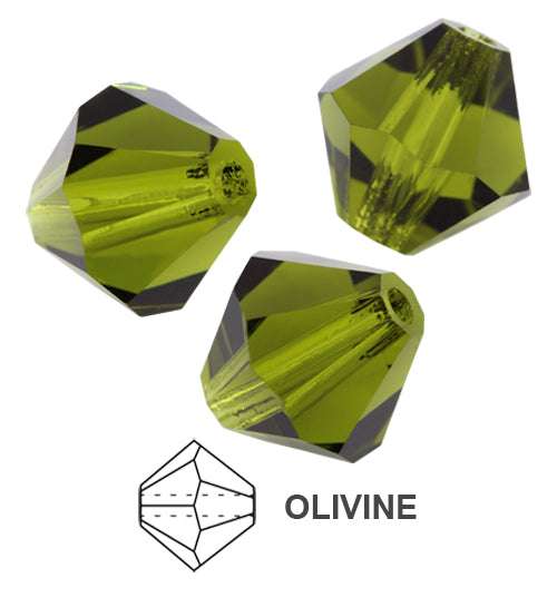 Czech MC Bicone - Olivine 4 mm, 1 strand