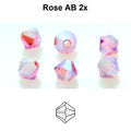 Czech Bicone - Rose 2x AB, 4 mm, 30-pack