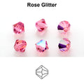 Tjeckiska MC Bicone - Rose Glitter 3 mm 40-pack