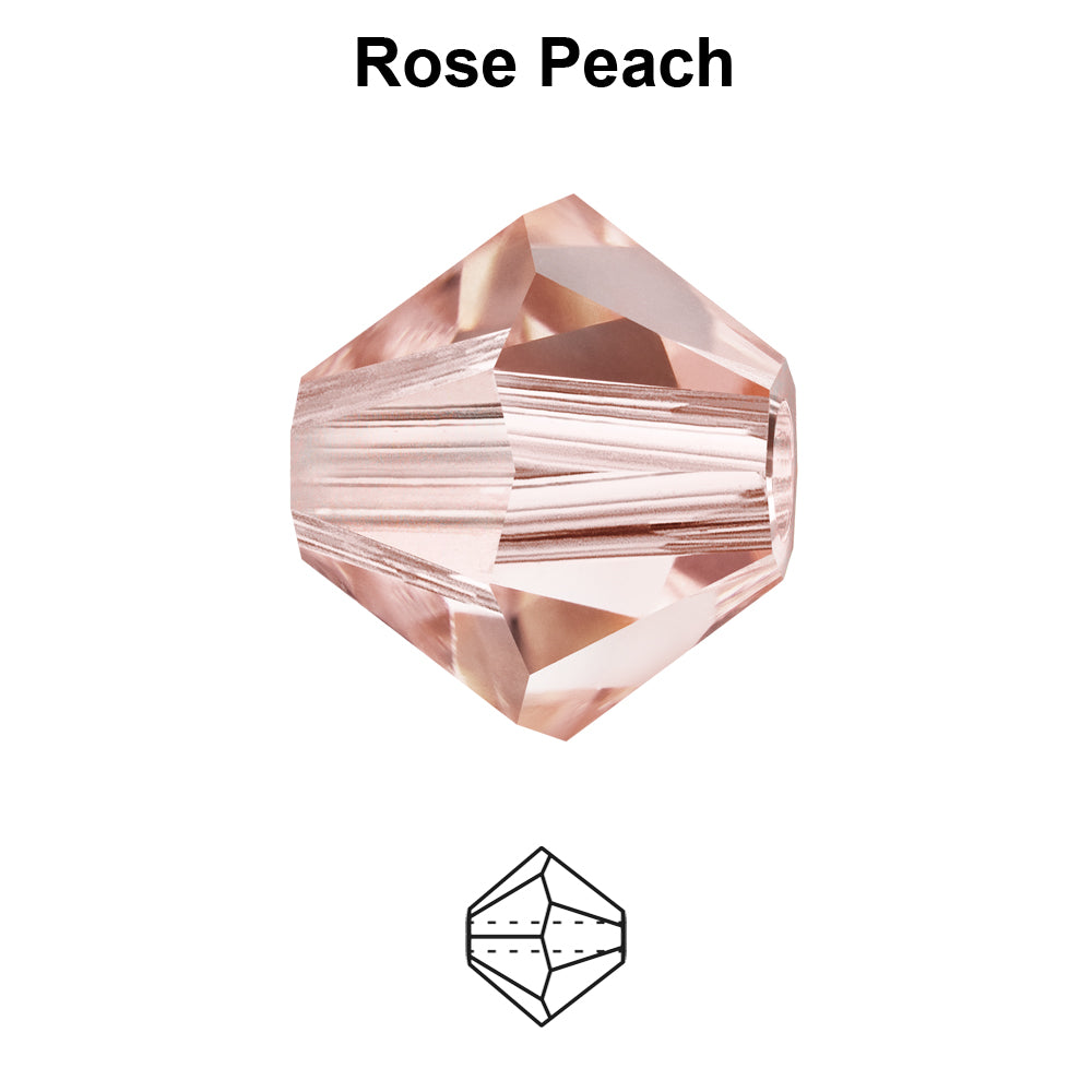 Tjeckiska MC Bicone - Rose peach 3 mm 40-pack