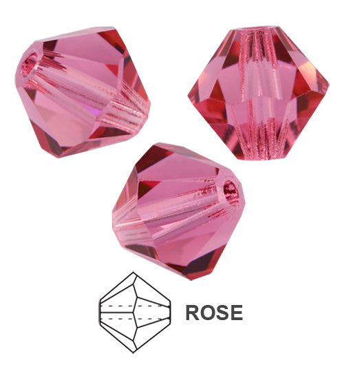 Czech MC Bicone - Rose, 3 mm40-pack