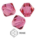 Czech MC Bicone - Rose 4 mm, 1 strand