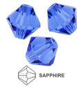 Tjeckiska MC Bicone - Sapphire 4 mm, 30- pack Preciosa
