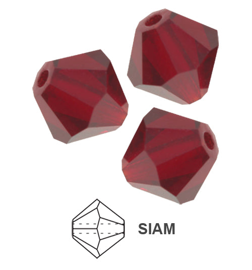 Tjeckiska MC Bicone - Siam 3 mm 40- pack