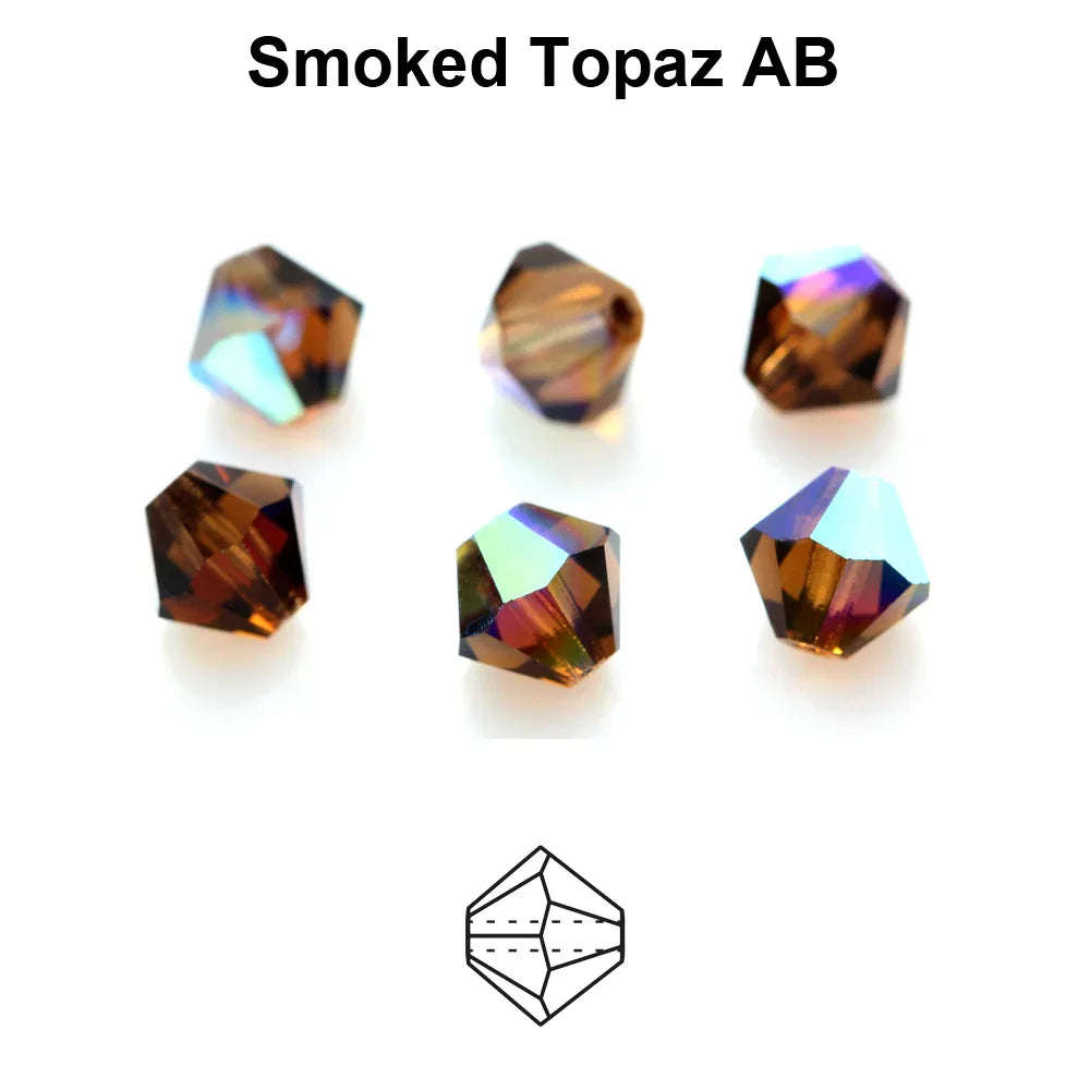 Tjeckiska MC Bicone - Smokey Topaz AB 3 mm, 40- pack Preciosa