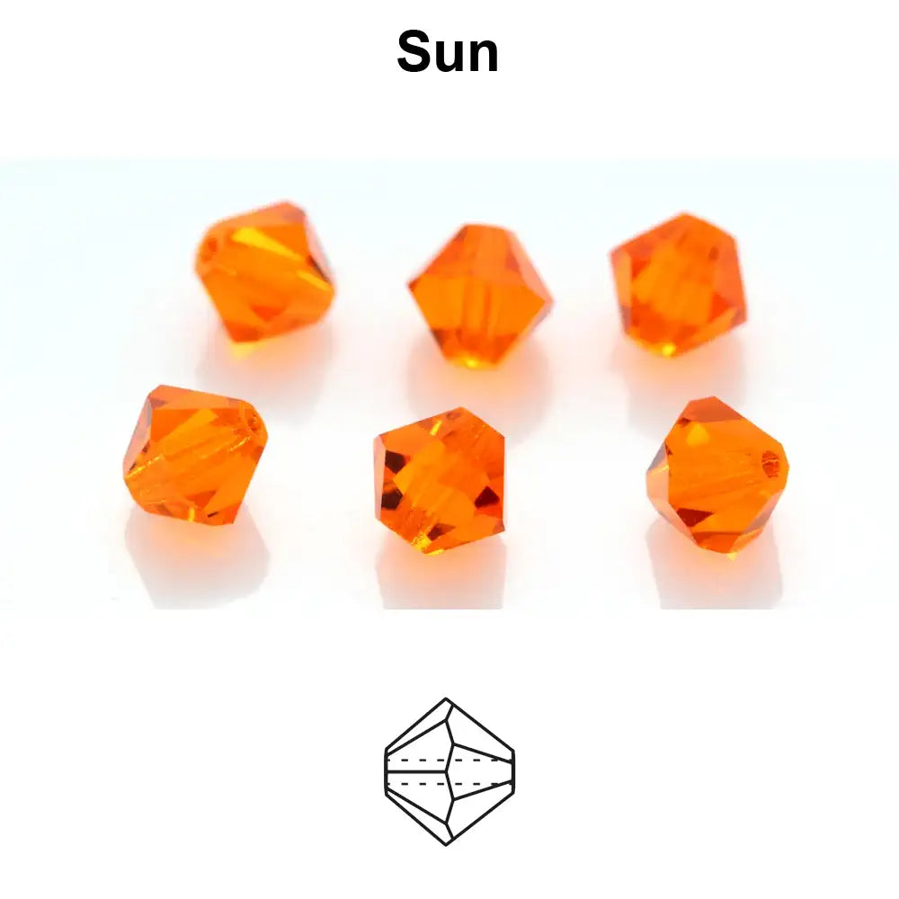Tjeckiska MC Bicone - Sun, 4 mm, 30- pack