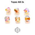 Czech Bicone - Topaz 2x AB, 4 mm, 30-pack
