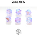 Czech Bicone - Violet 2x AB, 4 mm, 24-pack