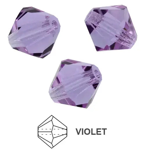 Tjeckiska MC Bicone - Violet 4 mm 30- pack